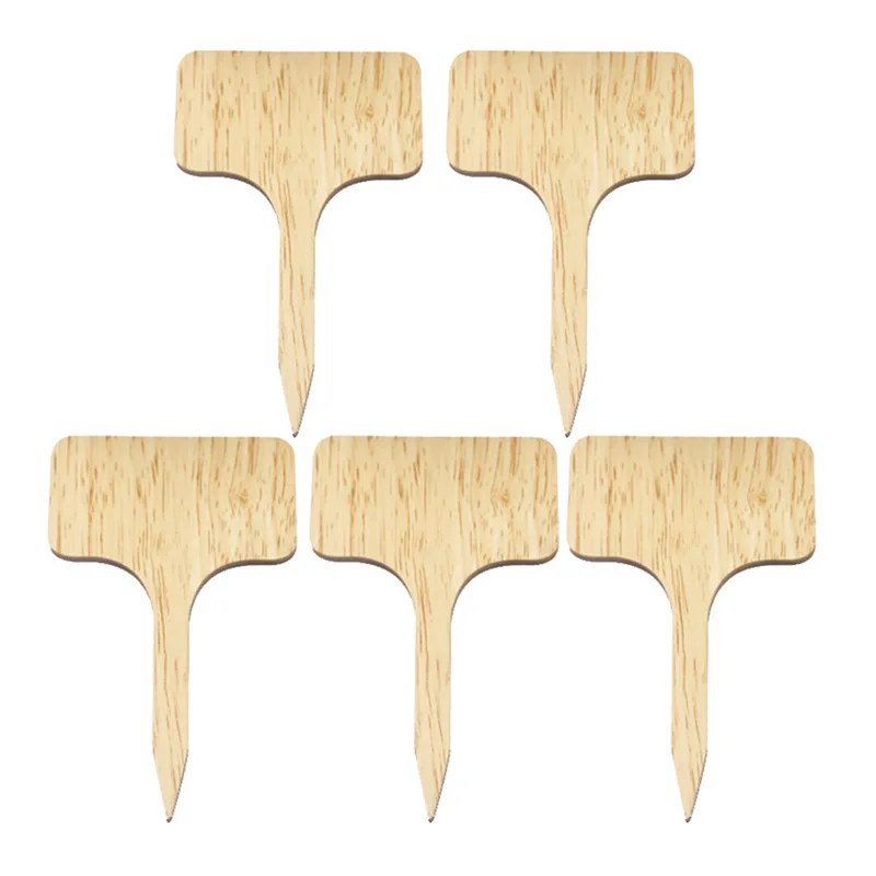 30/50pcs T-Type Bamboo Plant Labels Eco-Friendly Wooden Plant Sign Tags Garden Markers For Seed Potted Herbs Flowers Tools