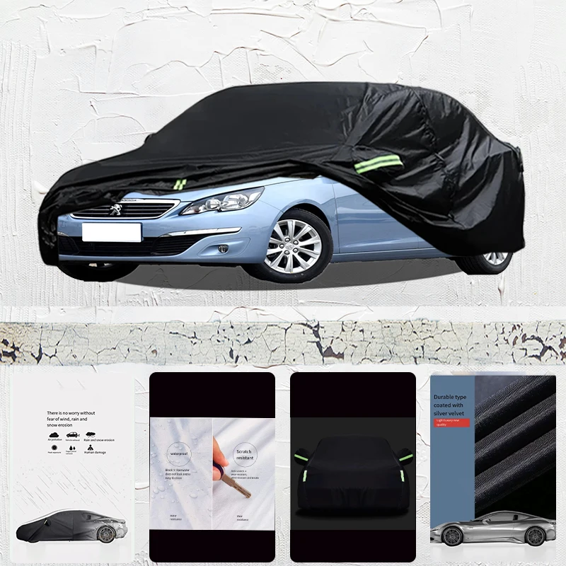 For Peugeot 308S all-weather outdoor fully covered with snow and UV protection waterproof Sun Shade Snow Rain Wind Resistant