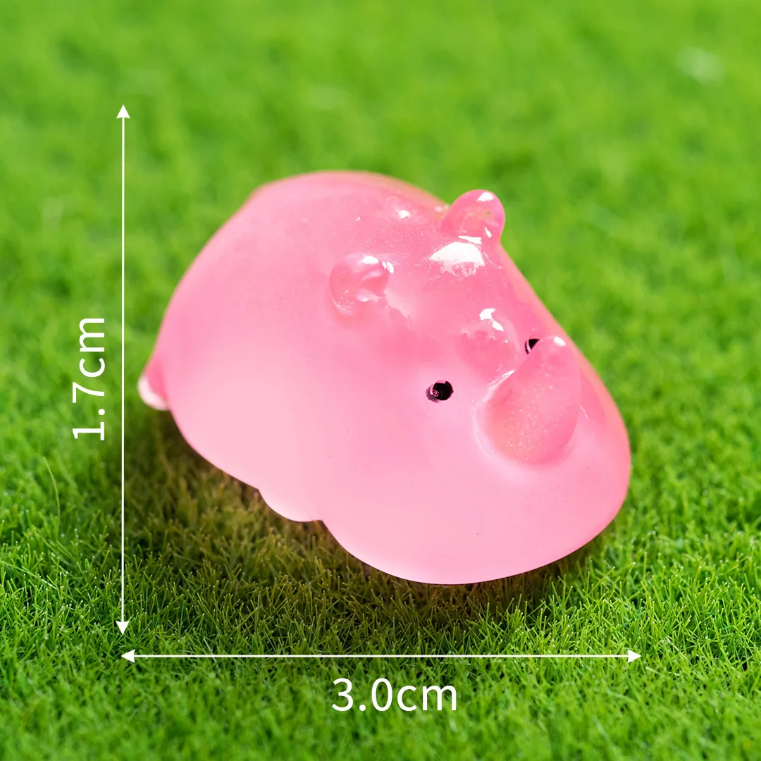 

12Pcs Luminous Resin Rhino Miniatures Glow in The Dark Tiny Animals for DIY Micro Landscape Garden Decorations