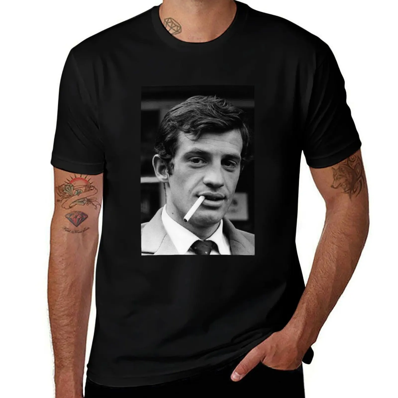 Camiseta larga Jean Paul Belmondo, camiseta informal de manga corta para vacaciones