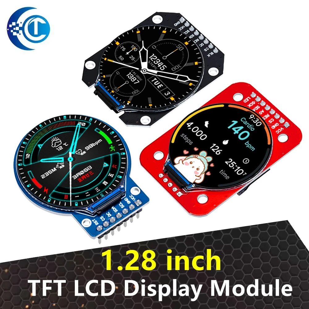 Module d'affichage LCD TFT rond de 1.28 pouces-pilote GC9A01, résolution RGB 240x240, Interface SPI 4 fils 240x240 PCB pour Arduino