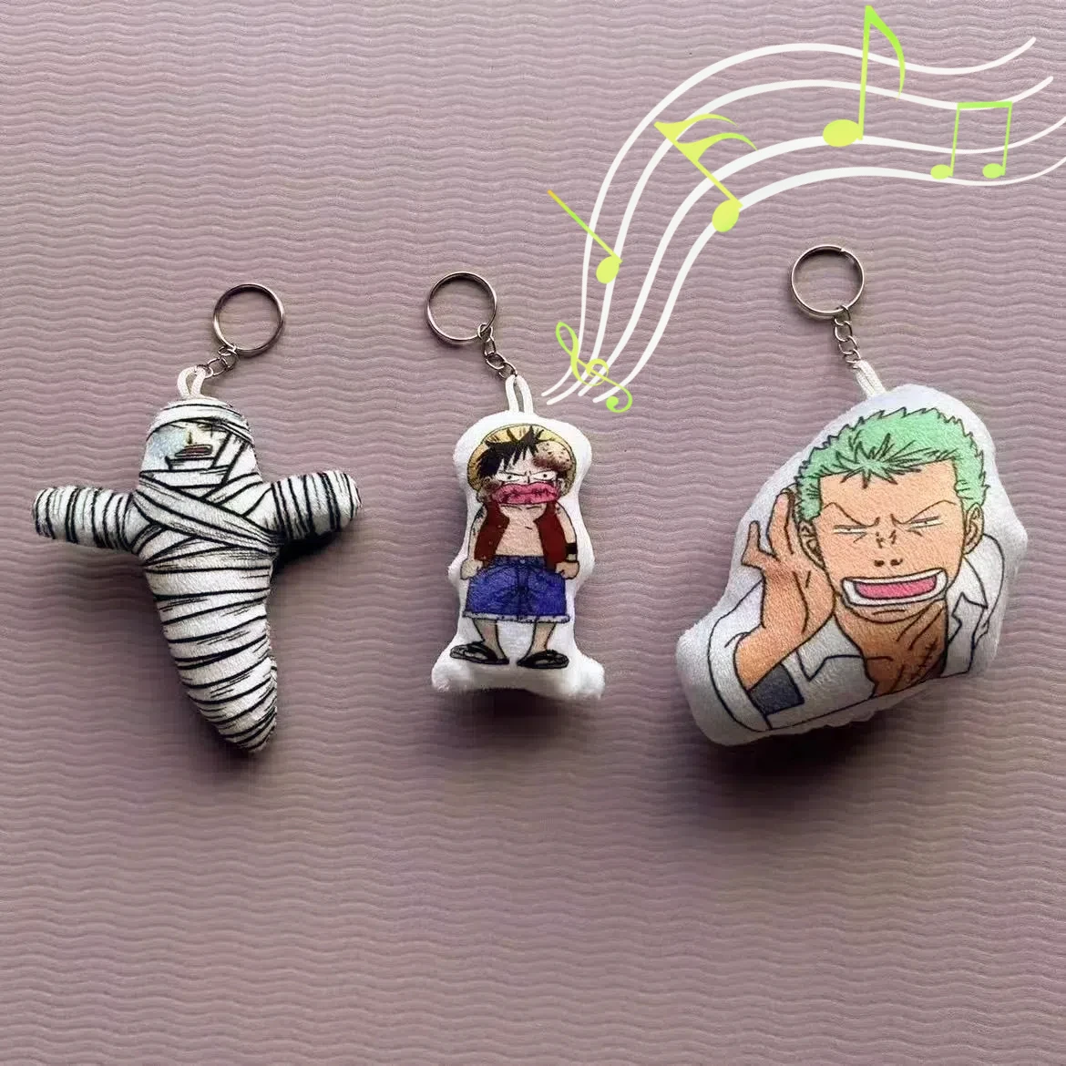 Portachiavi vocale in peluche di un pezzo Creativo divertente personaggio anime Zoro Rufy Immagine Decorazione Ciondolo borsa Regalo di Natale