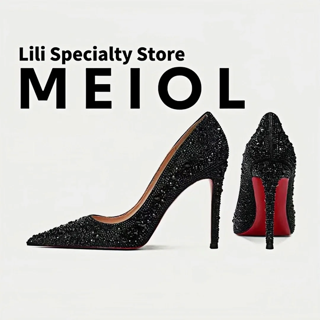 

Luxury Pointed Rhinestone Women's Sandals Fashion Red Sole Stiletto Heels Women's Pumps and Heels Comfort Banquet Women's Shoes