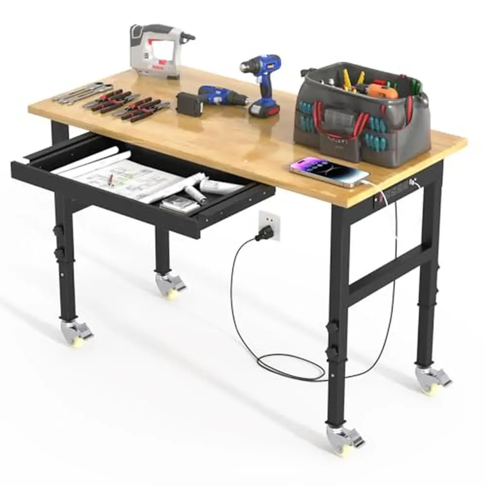 Heavy Duty Workbench Solid Wood Top 48