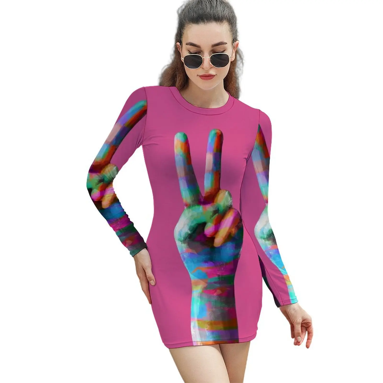 

Peace Long-Sleeved Sheath Dress elegant chic women dresses promotion fairy dress