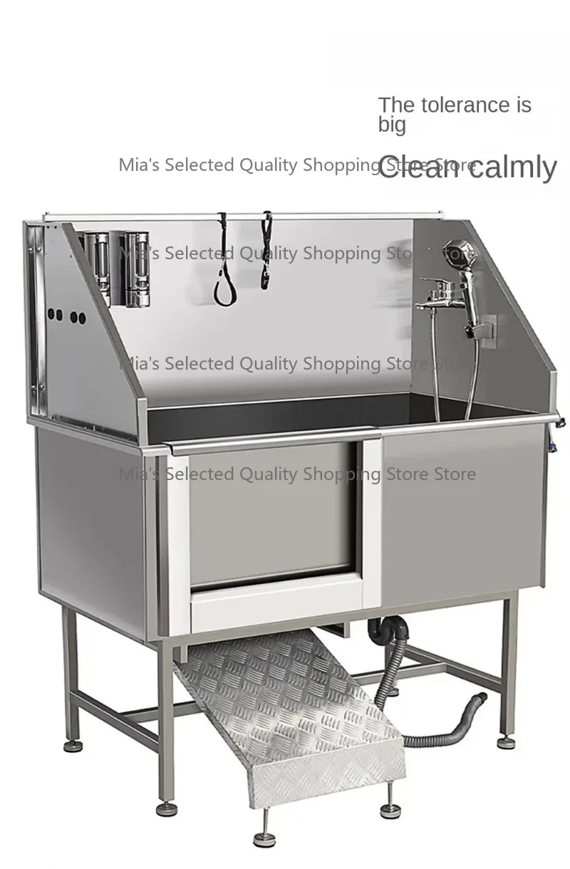 Eco-Friendly Stainless Steel Pet Grooming Tub with Ramp Faucet And Hose Circular Dog Bath Tub for Pet Care