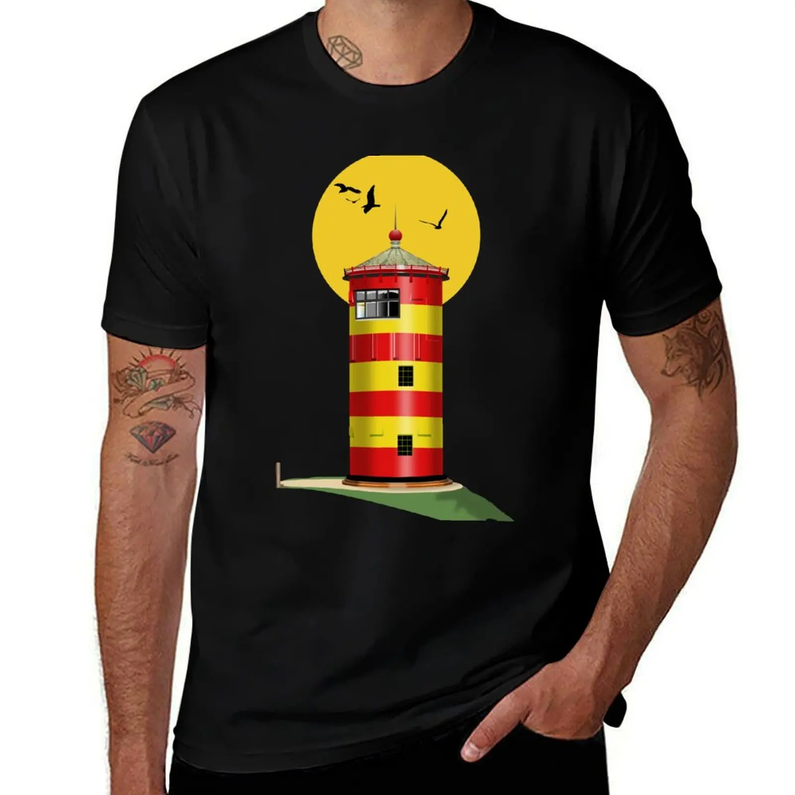 Pilsum Lighthouse Pilsumer Leuchtturm Germany T-Shirt Thanksgiving Casual Tee T-Shirt