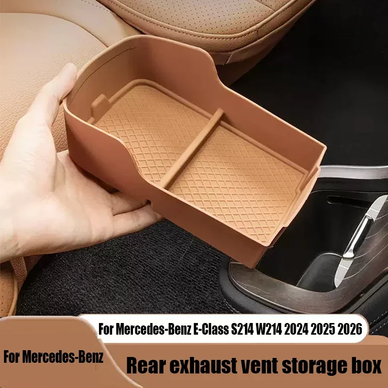 For Mercedes-Benz E-Class S214 W214 2024 2025 2026 Rear exhaust vent storage box made of silicone material