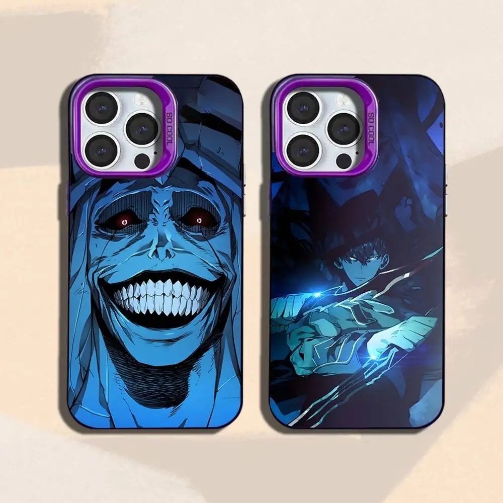 

Solo Leveling Phone Case For iPhone 16,15,14,13,12,11,Mini,Pro,SE,MAX Purple Matte Silicone Cover