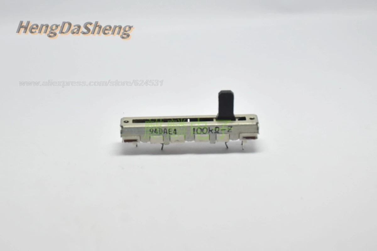 2Pcs/Lot 45mm A20K D100K single straight slide potentiometer 10mm x 5mm push handle