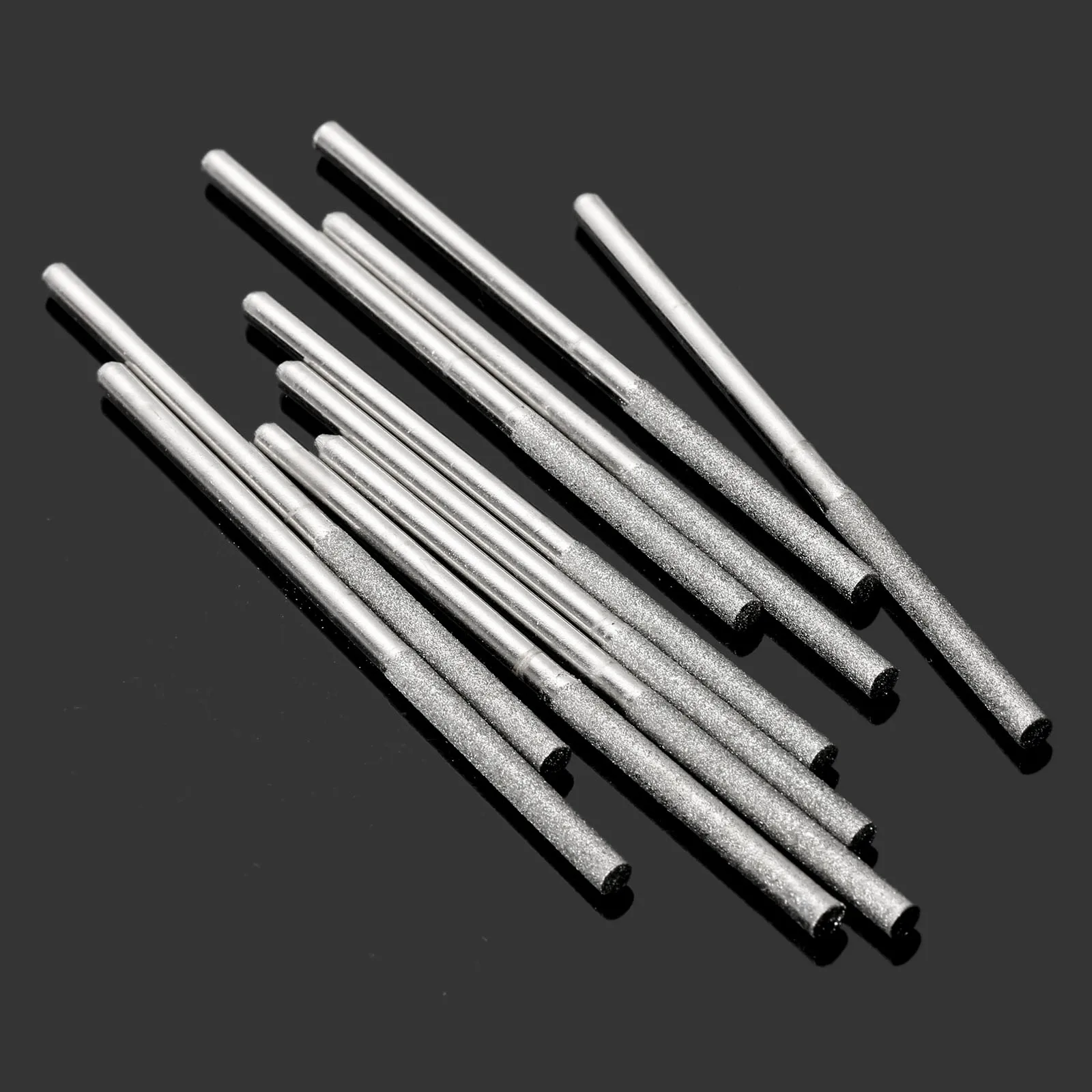 10Pcs Mini Drill Diamond Grinding Head 3mm Shank Bur Bit Set Polishing Grinding Tool For Dremel Accesories Rotary Tool