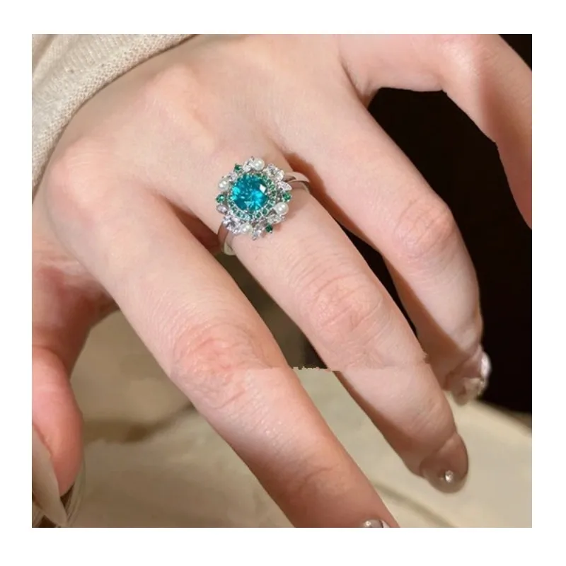 

"Blue Jacaranda" Kraparaiba Color Ring, Lotus Cut Pearl Colored Treasure, Gentle Tie