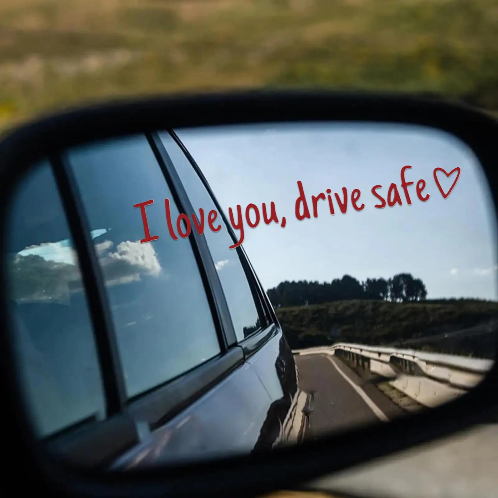 New I Love You Drive Safe Rear View Mirror Decal Car Rear View Mirror Sticker Interior Accessories for Auto Truck SUV Pickup