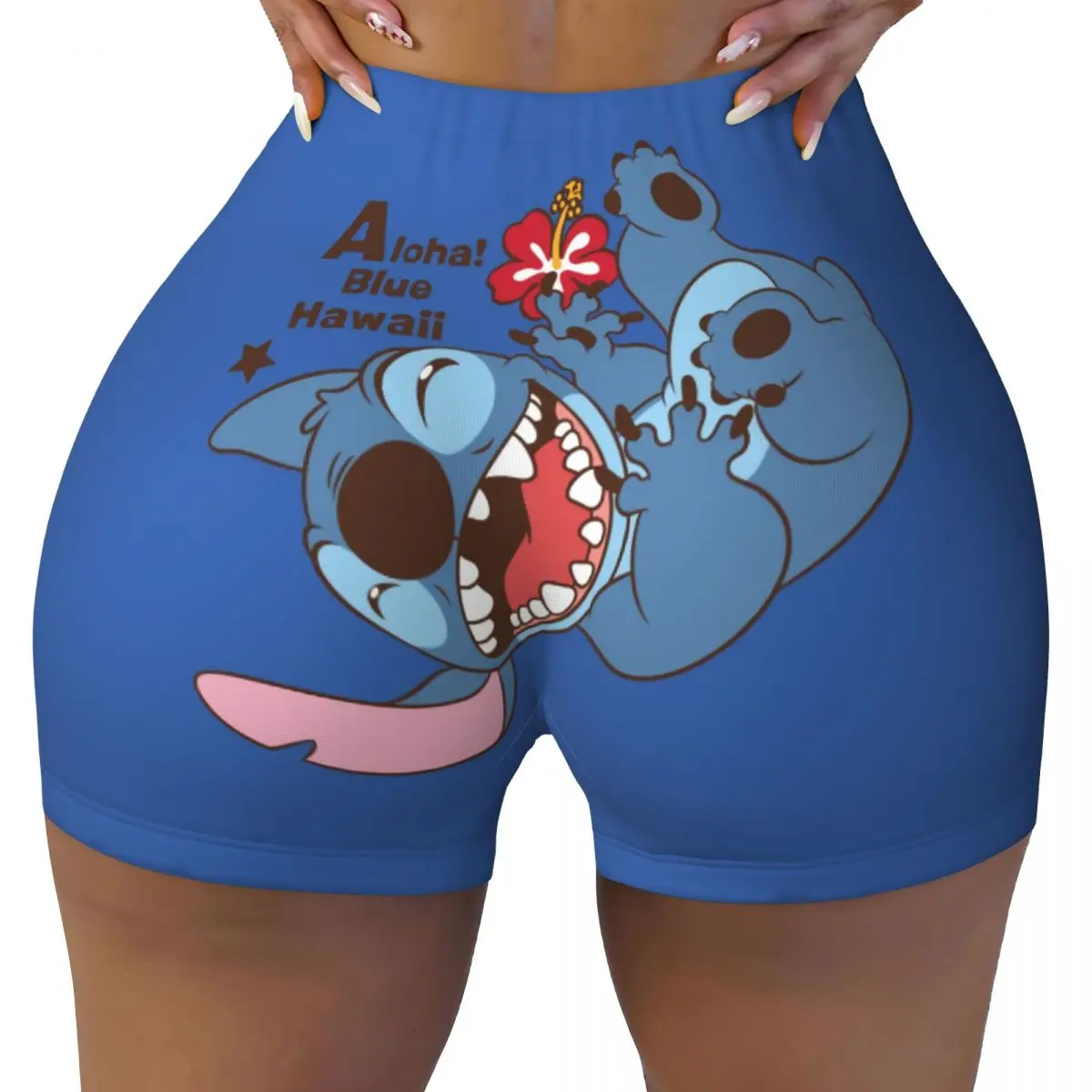 

Custom Funny Stitchs Adventure Anime Workout Running Volleyball Shorts for Women Gym Yoga Shorts