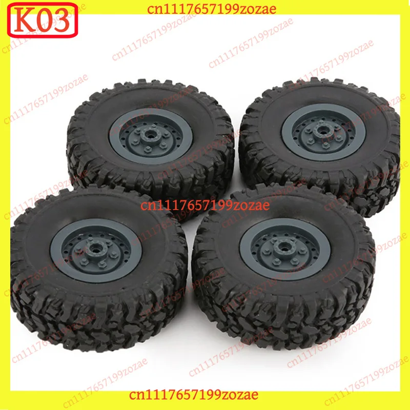 K03 4Pcs Rubber Wheel Tire for RC 1/16 Climbing Crawler WPL B-1 B-24 C-14 C-24 B-16 Truck, Replacement Parts