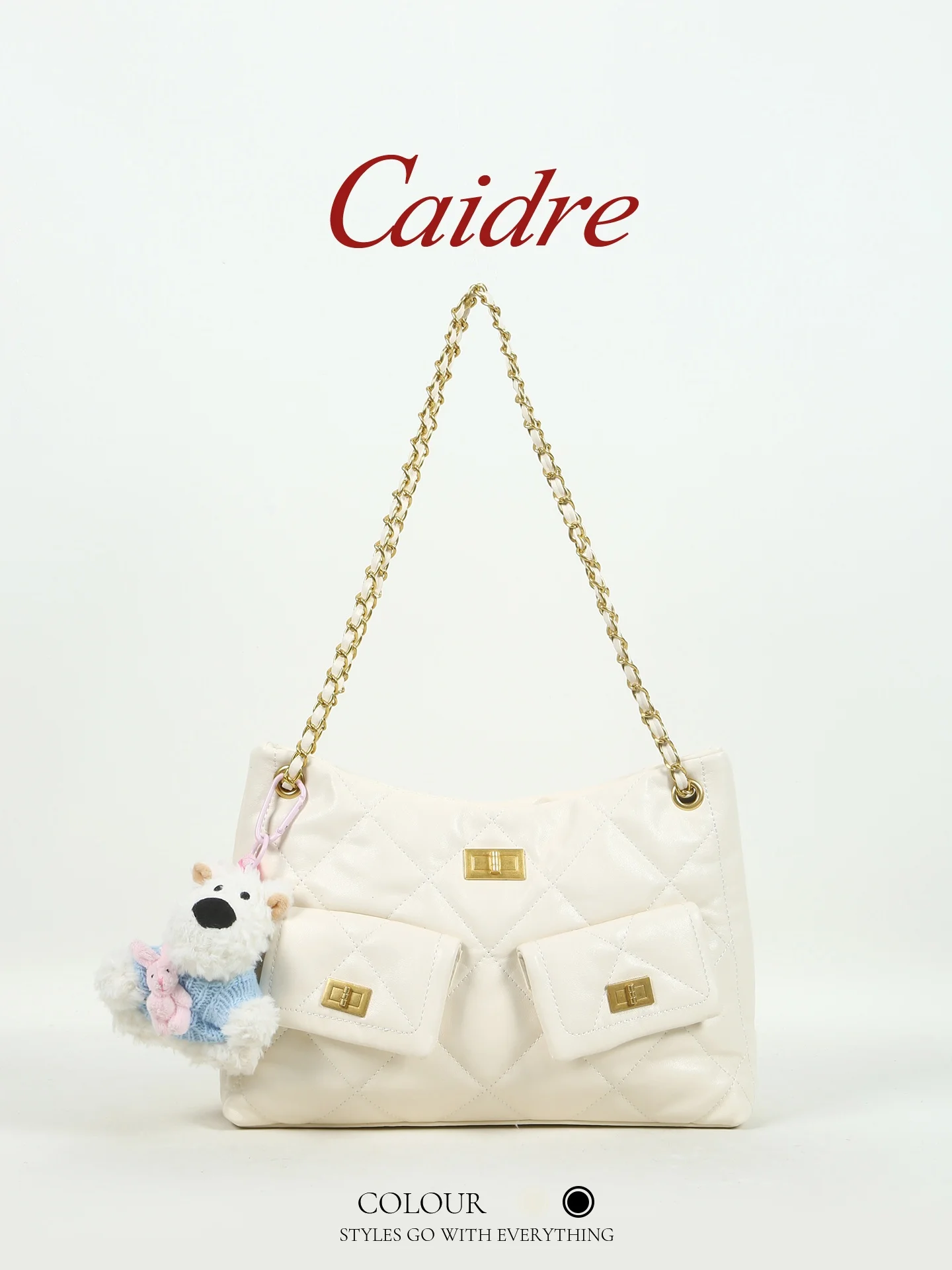 

Caidre Dog Pattern Multi-Wallet Tote Bag Women's Birthday Gift Shoulder Crossbody Bag Korean Style Pure Color PU Leather