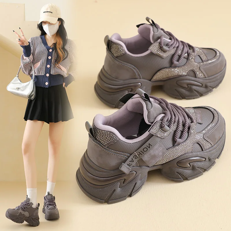 

Кроссовки Dad Sneakers, универсальные повседневные женские спортивные туфли на платформе, увеличивающие рост, модные повседневные туфли для активного отдыха, L180