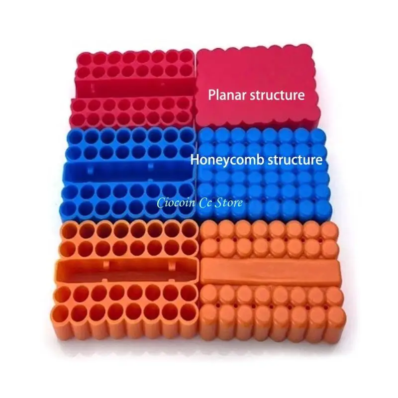 

X90F 32 Holes Bit Holder Shank Batch Head Shank Storage Screwdriver Drill High Elasticity PVC Rubber Box
