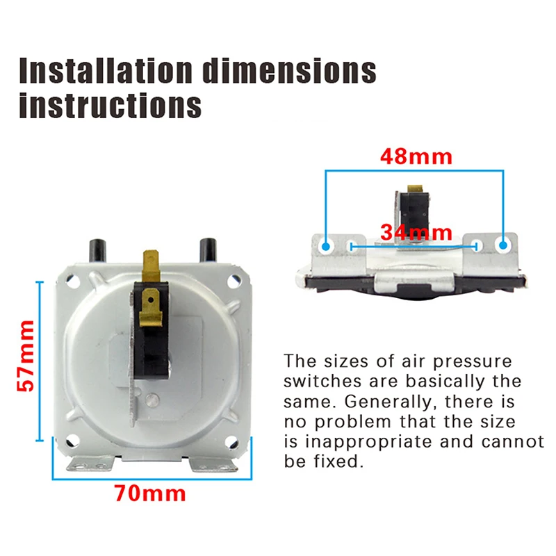 Household KFR-1 Powerful Universal AC 2000V 50Hz 60S Exhaust Gas Switch Water Heater Repair Air Pressure Switch