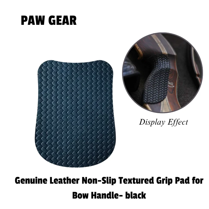 قبضة PAWGEAR من الجلد المحبب بالكامل غير قابلة للانزلاق ومقاومة للعرق لأقواس الصيد التقليدية - قوس رماية مريح ومتين