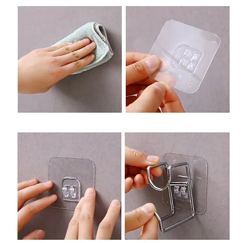 Stainless Steel Wash Basin Hook Kitchen Bathroom No Trace Strong Paste Holder Multifunctional Punch-Free Iron Storage