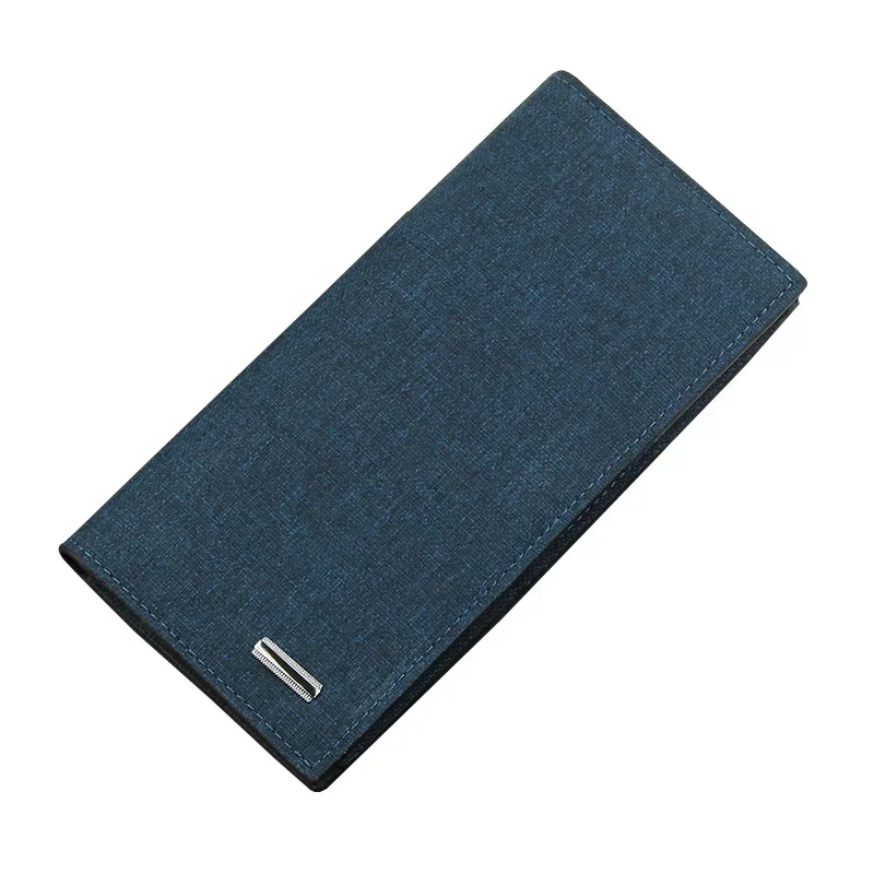 Casual Men Wallet Long Thin Wallet Canvas Clutch Bag Men's Credit Card Holders Student Coin Purse Hasp Wallet Men Cartera Hombre