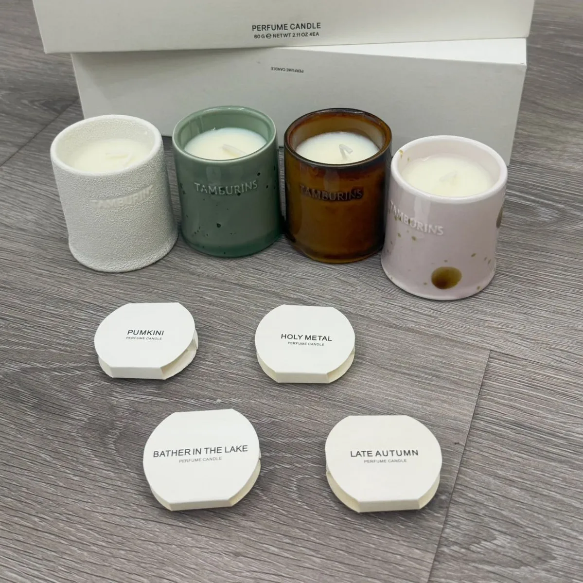 

Korea KPOP Ceramic Scented Candle Gift Box Mini Set 60gx4 Indoor Aromatherapy Diffuser Fragrance Candle Girl Christmas Gift