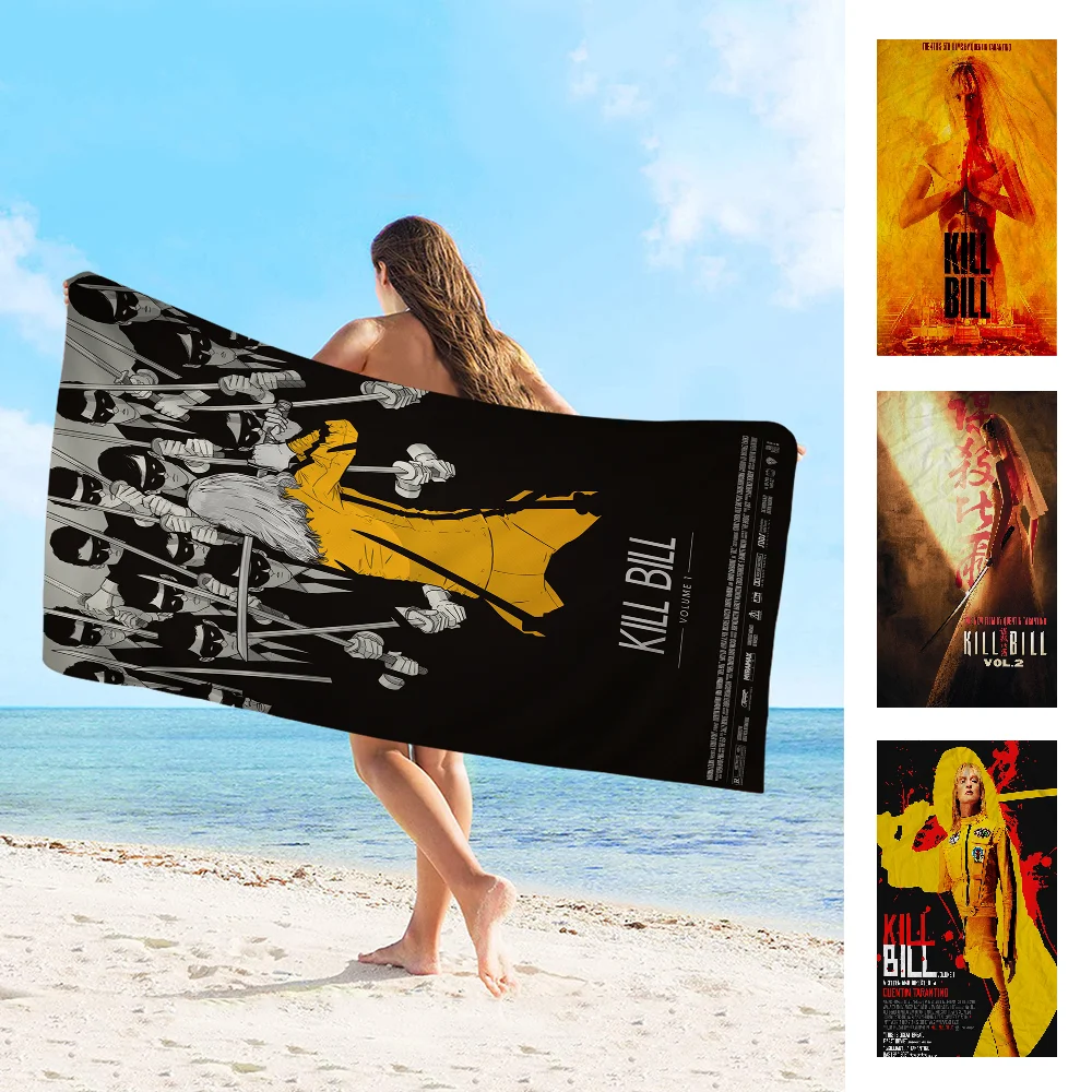 

Kill Bill Beach Towel Cartoon Cute Summer Kids Large Bath Pool Beach Towel Microfiber Absorbent For Swimming Travel