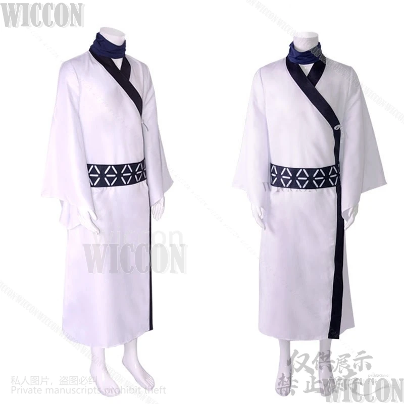 3D Mask Ryomen Sukuna Cosplay Anime Cos Costume Japanese Kimono White Suit Wig Horror Full Set Man Party Halloween Customized