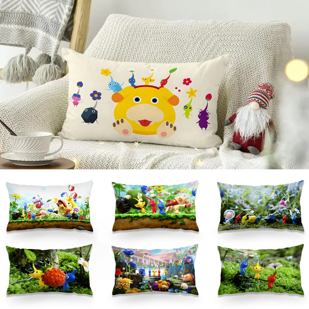 Double-sided Printing Rectangle Pillow Anime P-PikminS Case Bedside Pillowcase Sofa Cushion Cover Room Home Decoration