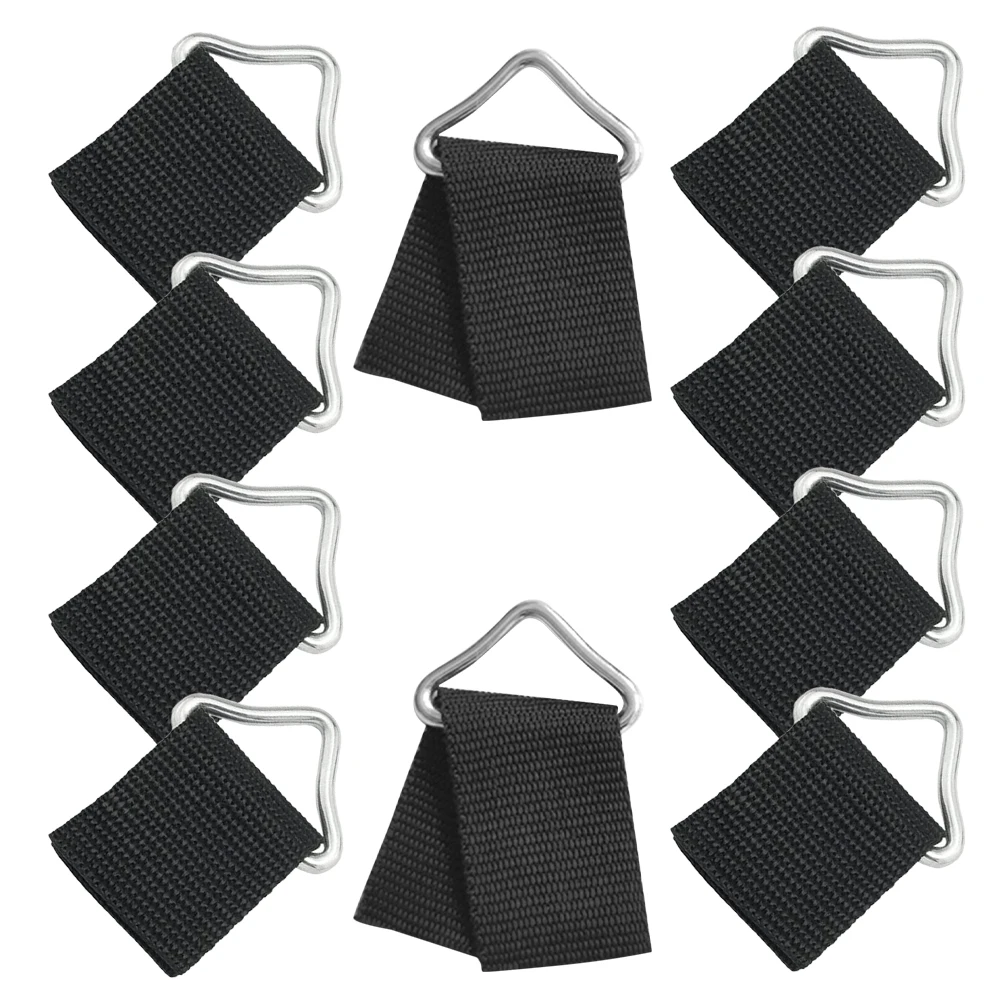 

10 Sets Buckle Webbing Kits Trampoline Parts Trampoline Mesh Replacement Parts High Strength Metal Rings Portable