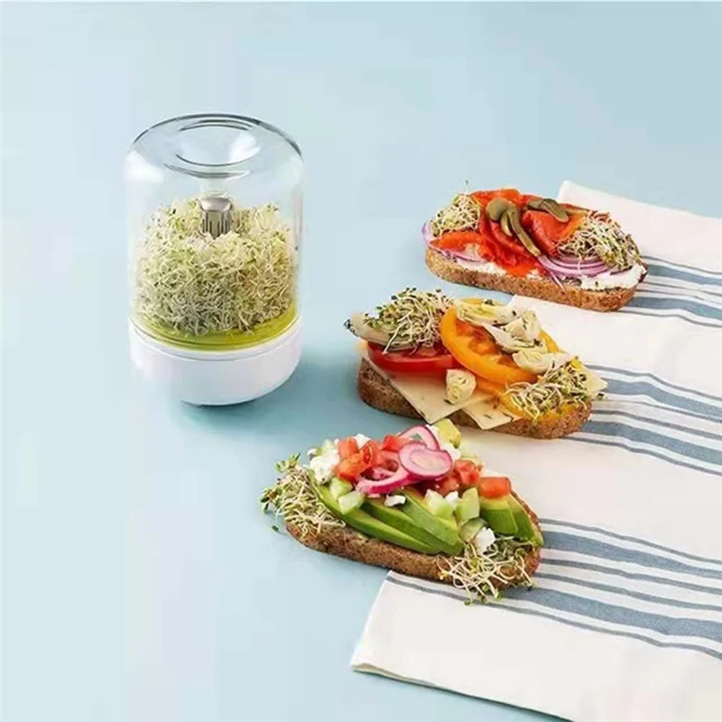 -SPOR Countertop Sprouters Sprout Growing Kit Reusable Household Kitchen Bean Plants Sprouting System Seeds Container Supplies D