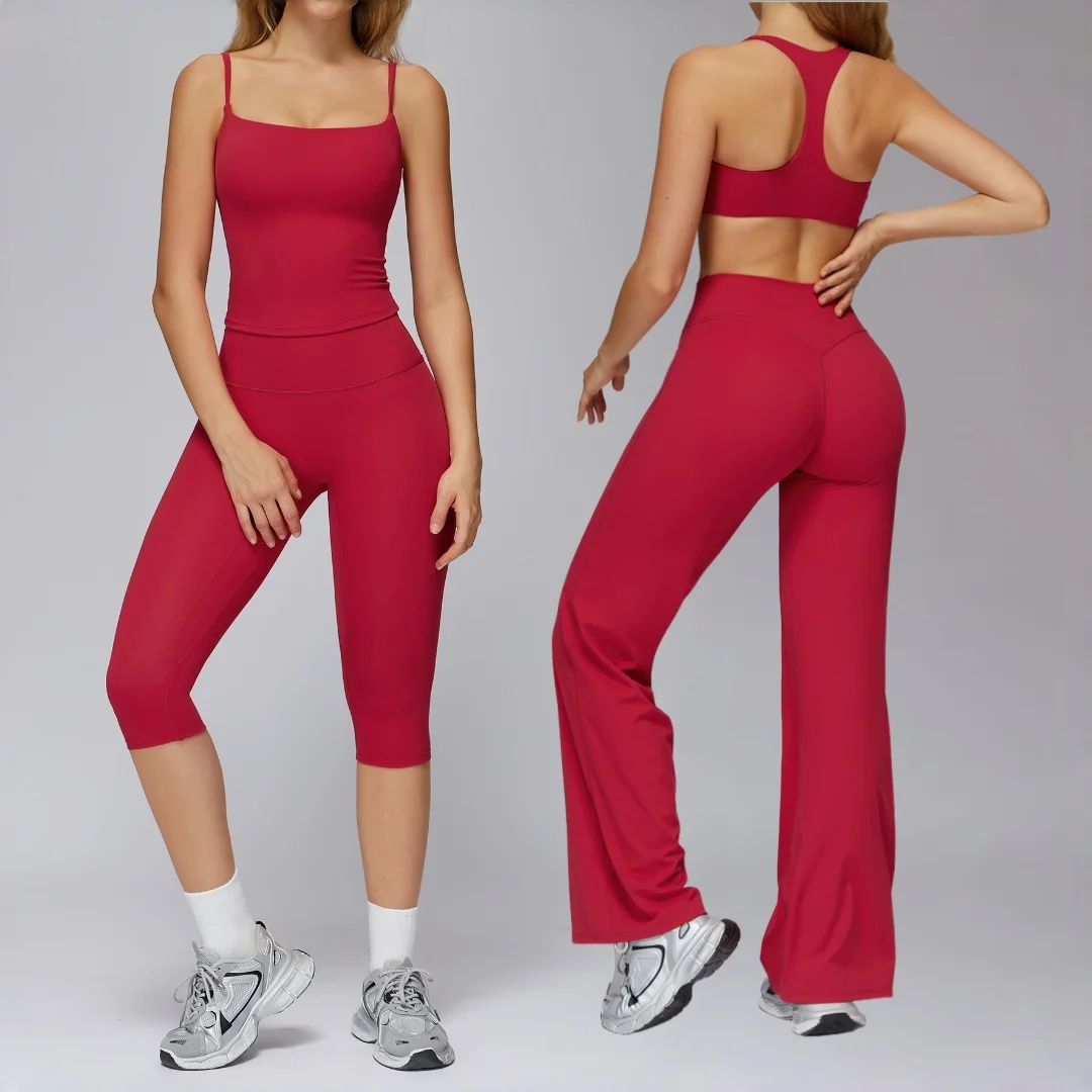 

Узкий костюм для йоги с высокой талией, широкие брюки и длинные рукава, спортивный повседневный комплект, одежда для бега на открытом воздухе, леггинсы для спортзала, спортивная одежда для йоги