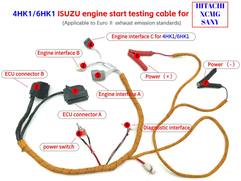 

Wiring Harness for Isuzu 4HK1 6HK1 Engine Start Testing Cable High-quality Cable for Isuzu Excavator Computer Board Engin Start