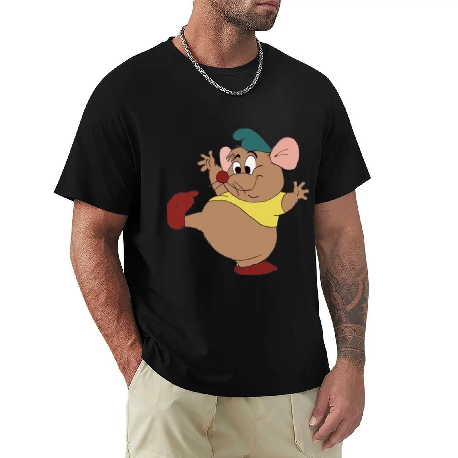 gus (the fat rat in cinderella) HD quality Classic . T-Shirt Blouse anime clothes mens t shirt graphic