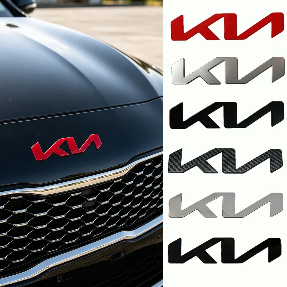 New KIA Letter Emblem Car Front Hood Rear Trunk Badge Sticker for SPORTAGE KX3 KX5 K3 K5 K7 Sorento Ceed Rio Soul Forte Optima