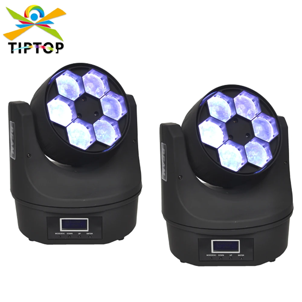 

TIPTOP Professional Mini Beam Moving Head Light 6x15W High Power 120W RGBW 4in1 Led Stage Lighting 11/14 DMX Channels TP-L671