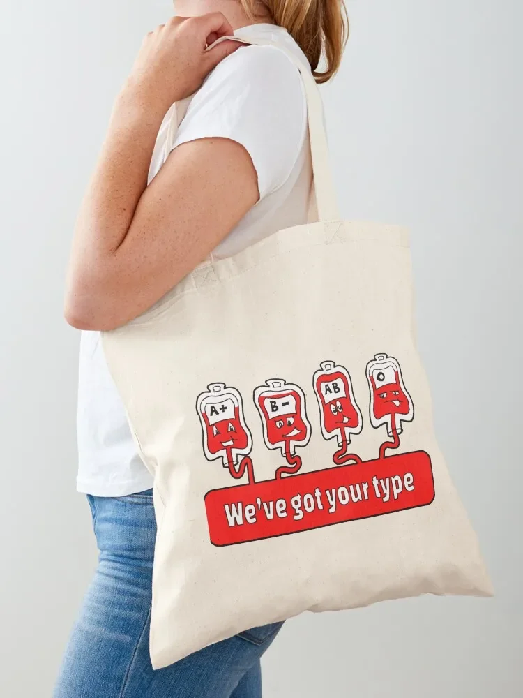 Blood Bank Type Tote Bag cloth bag woman Reusable bags bags woman 2025 Tote Bag