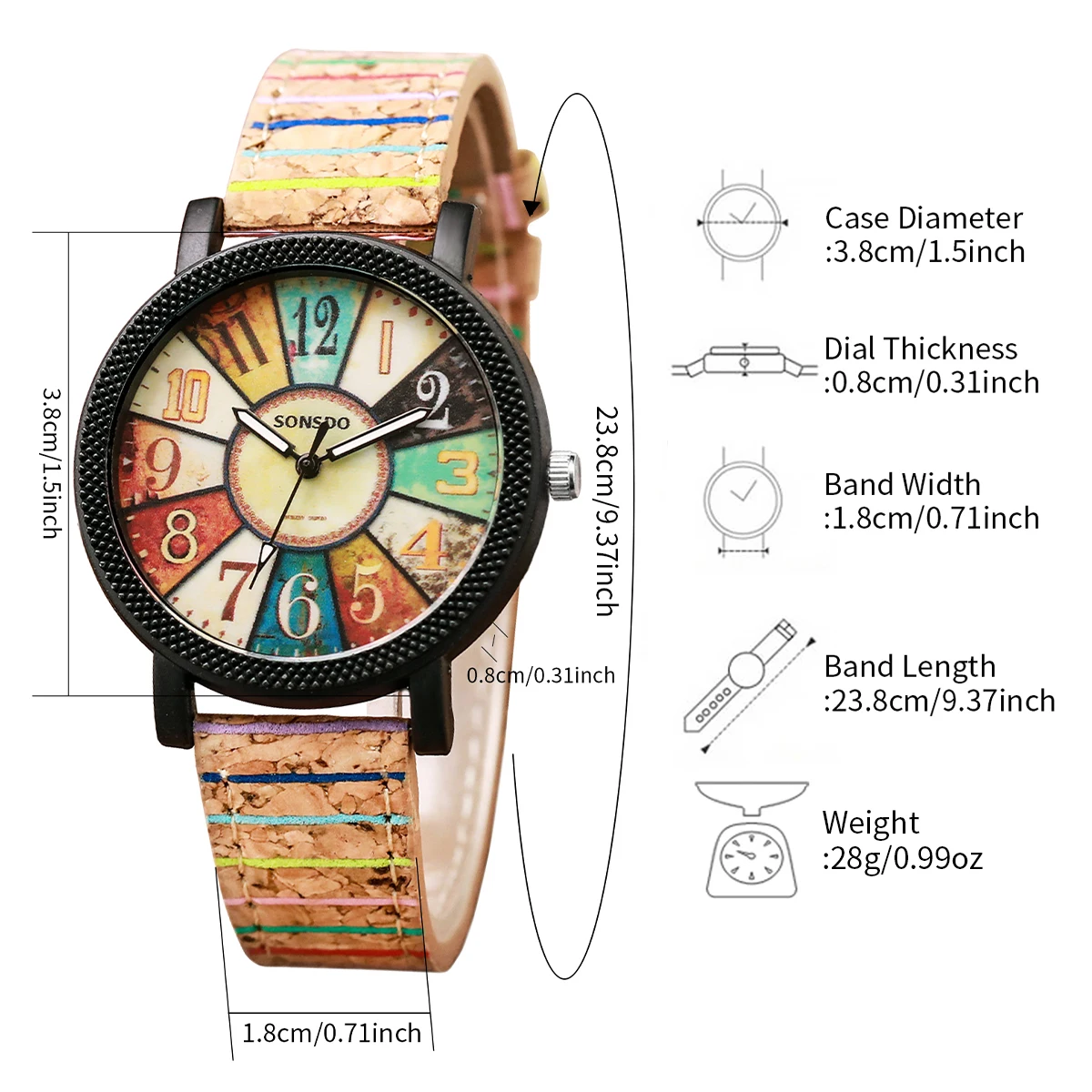 2PCS/Set Women\'s Watches Casual Leather Band Female Analog Quartz Watch（Without Box）