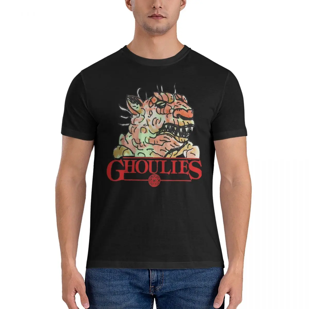 Ghoulies T-Shirts for Men Ghoulies Leisure 100% Cotton Tees Crewneck Short Sleeve T Shirt Gift Clothes