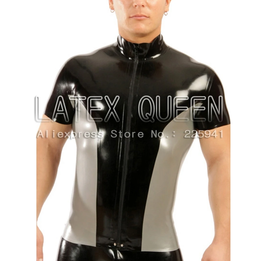 rubber T-shirt  top with zip whole sales