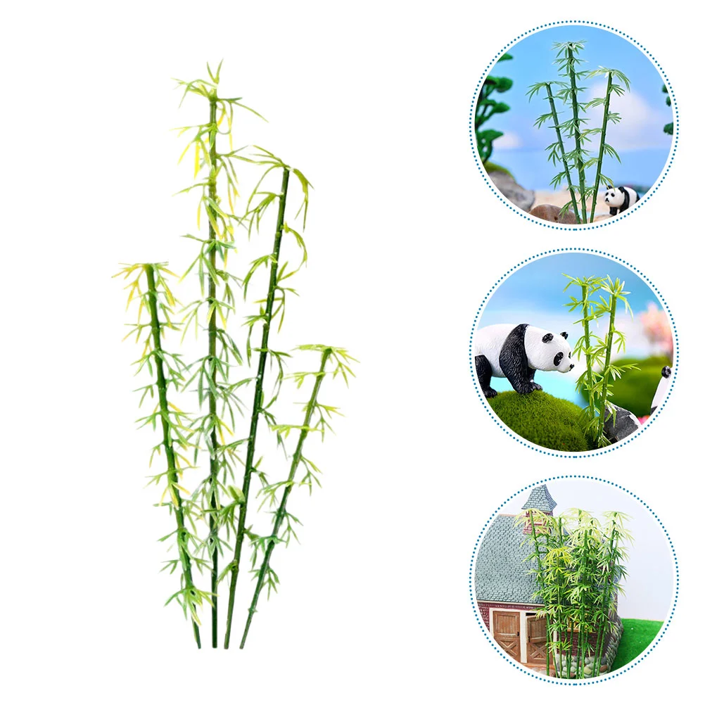 12 Pcs Artificial Bamboo Outdoor Trees Adornment Models Fake Indoor Ornaments Green Scenery for outside Plant Patio