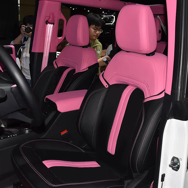 For 2021 2022 2023 2024 2025 Ford Bronco Custom Fit Car Accessories Seat Covers 5 Seat Top Quality Leather for Bronco