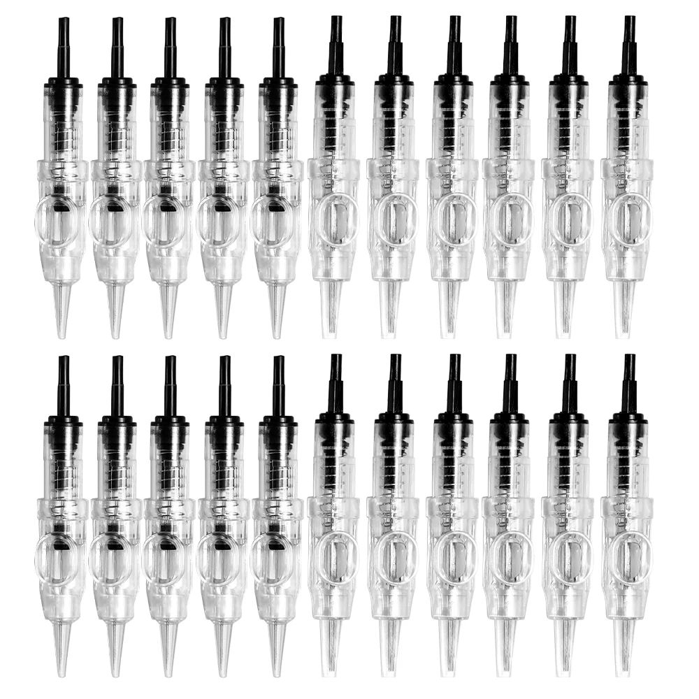 10/20/50/100 Uds. Agujas estériles para tatuaje de labios y cejas, cartuchos para máquina de maquillaje permanente 1RL/2RL/3RL/5RL/7RL/3F