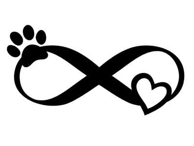 12cm x 6cm Paw and Heart Car Decal Vinyl Sticker Cat Dog Window Laptop