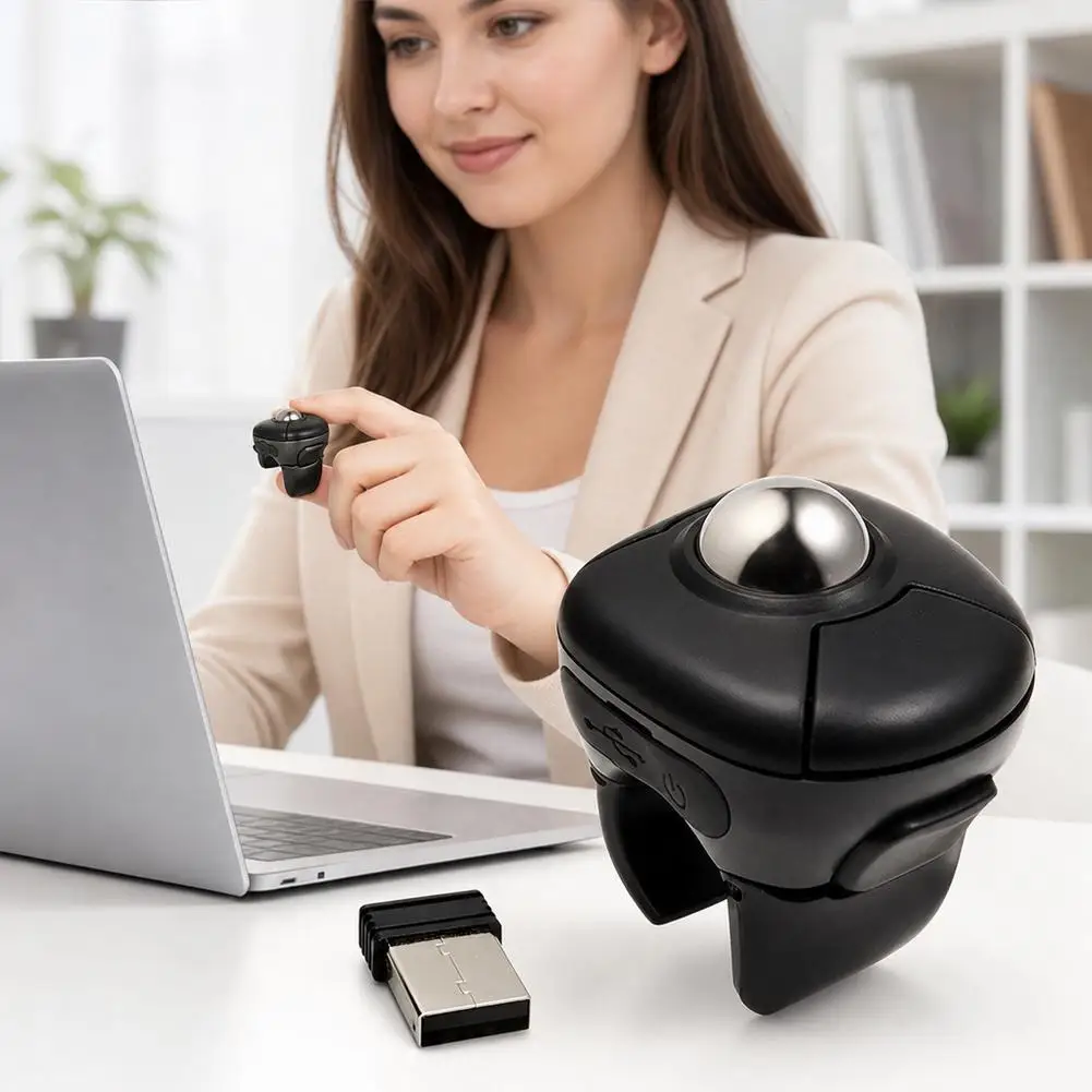 Wireless Ring Mouse Bluetooth 2.4G Trackball Finger Mouse Portable Air Mouse For Tablet Phone Car System