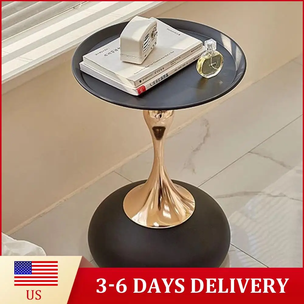 

Круглые кофейные столики с металлическим основанием большой вместимости, угловой стол, износостойкий, передвижной чайный столик для декора гостиной, мебель