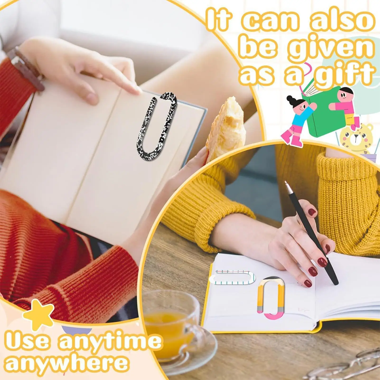 대형 종이 클립 6 조각 대형 종이 클립 봉투 홀더 교사 학생 홈 직장 레시피를위한 공예 용품