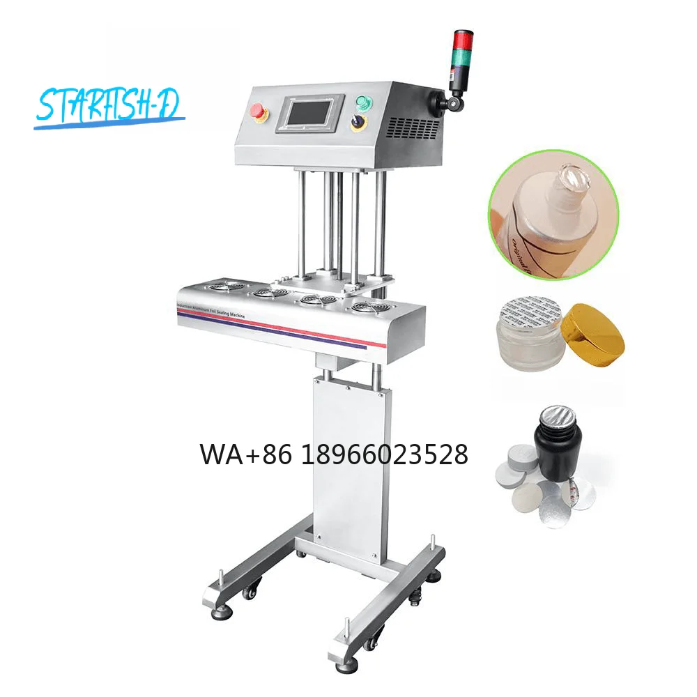 Sellador de botellas de inducción automático, máquina de sellado de tapas de botellas de inducción electromagnética para sellador de botellas de vidrio, tubo de crema
