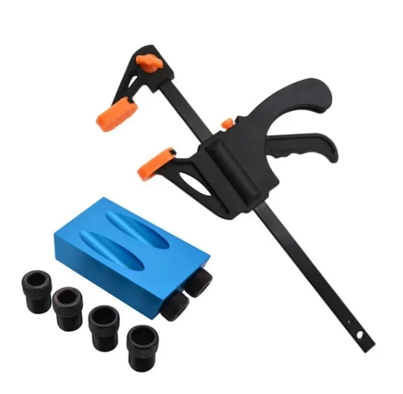 Pocket Hole Screw Jig 15 Degrees Dowel Drill Joinery Kit Carpenters Wood Woodwork Guides Joint Angle Locator Tool